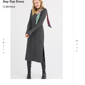 CAbi Women's Charcoal Long Sleeve Dress